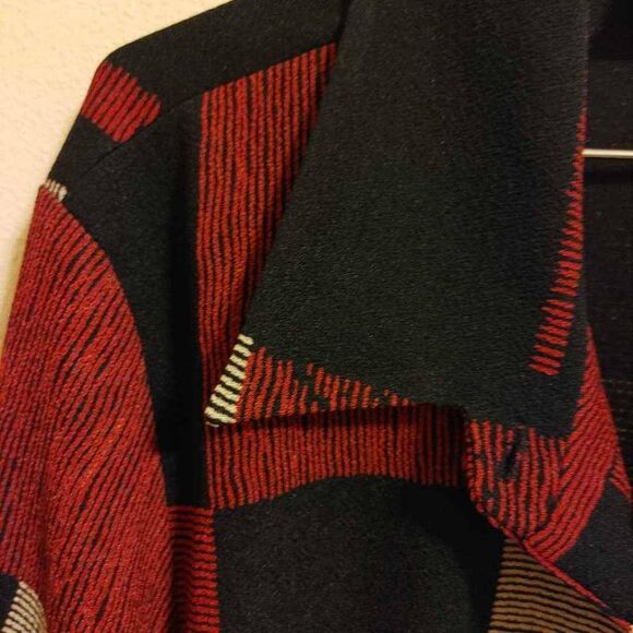 Michael Phillips Shirt Women's Plus 18 Button Front Multicolor Patchwork Stretch - Picture 3 of 11